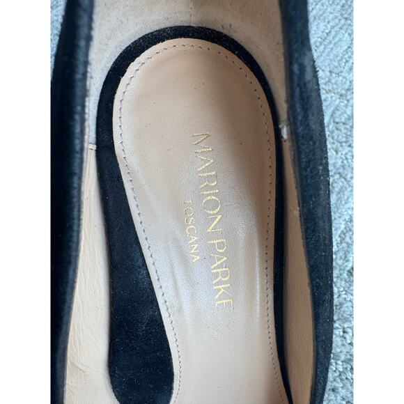 Marion Parke Toscana Black Suede leather Kitten Heel Pumps 38.5 US 8.5 Shoes - Picture 4 of 12
